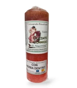 Velón quédate conmigo con hierbas y aceite