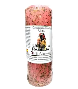 Velón unión de pareja con hierbas y aceite